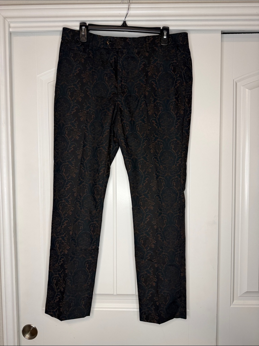 Murano Paisley Dress Pants with Brown Accent